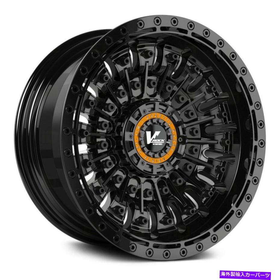 ホイール　４本セット VロックVR20ウラルホイール20x9.5（0、6x135、87.1）4のブラックリムセット V-Rock VR20 URAL Wheels 20x9.5 (0, 6x135, 87.1) Black Rims Set of 4【並行輸入品】