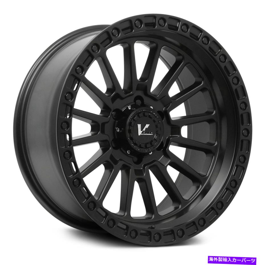 ホイール　４本セット VロックVR15ストライクホイール22x12（-44、8x165.1、125.1）4のブラックリムセット V-Rock VR15 STRIKE Wheels 22x12 (-44, 8x165.1, 125.1) Black Rims Set of 4【並行輸入品】