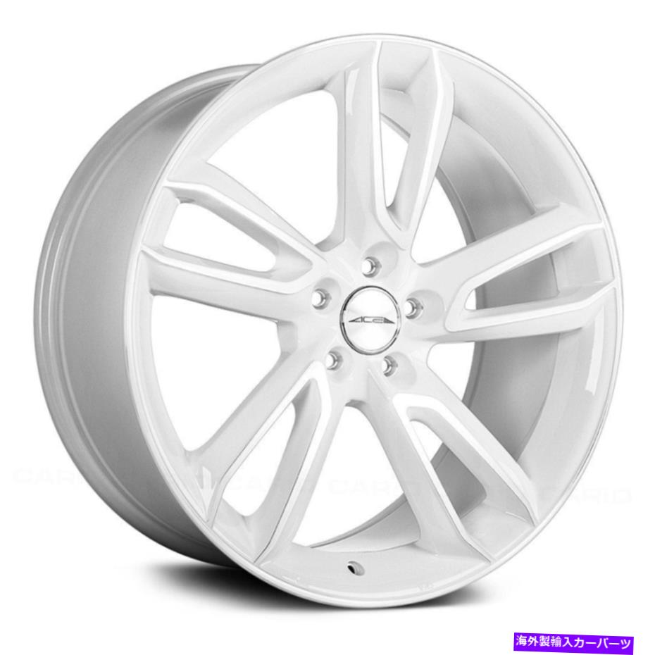 ホイール　４本セット エースアロイスコーピオホイール22x10（45、5x130、72.6）4のホワイトリムセット Ace Alloy SCORPIO Wheels 22x10 (45, 5x130, 72.6) White Rims Set of 4【並行輸入品】