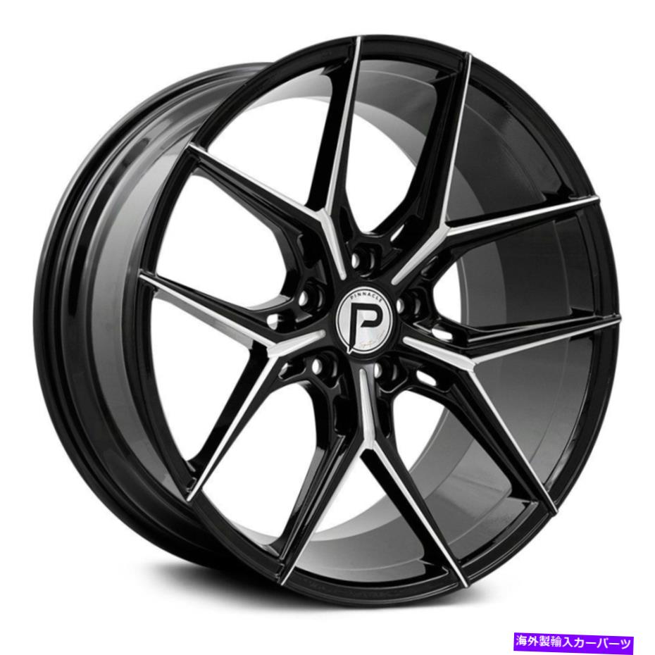 ホイール　４本セット ピナクルP204素晴らしいホイール22x10.5（40、5x112、66.56）4のブラックリムセット Pinnacle P204 SPLENDENT Wheels 22x10.5 (40, 5x112, 66.56) Black Rims Set of 4【並行輸入品】