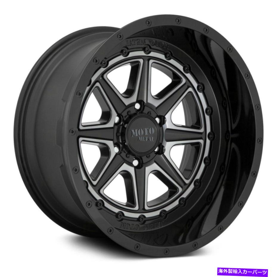 ホイール　４本セット Moto Metal Mo801ファントムホイール22x12（-44、8x170、125.1）4のブラックリムセット Moto Metal MO801 PHANTOM Wheels 22x12 (-44, 8x170, 125.1) Black Rims Set of 4【並行輸入品】