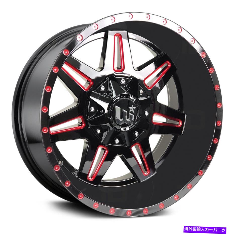 ホイール　４本セット Western Trail2ホイール22x12（-44、5x127、71.5）4のブラックリムセット Western TRAIL2 Wheels 22x12 (-44, 5x127, 71.5) Black Rims Set of 4【並行輸入品】