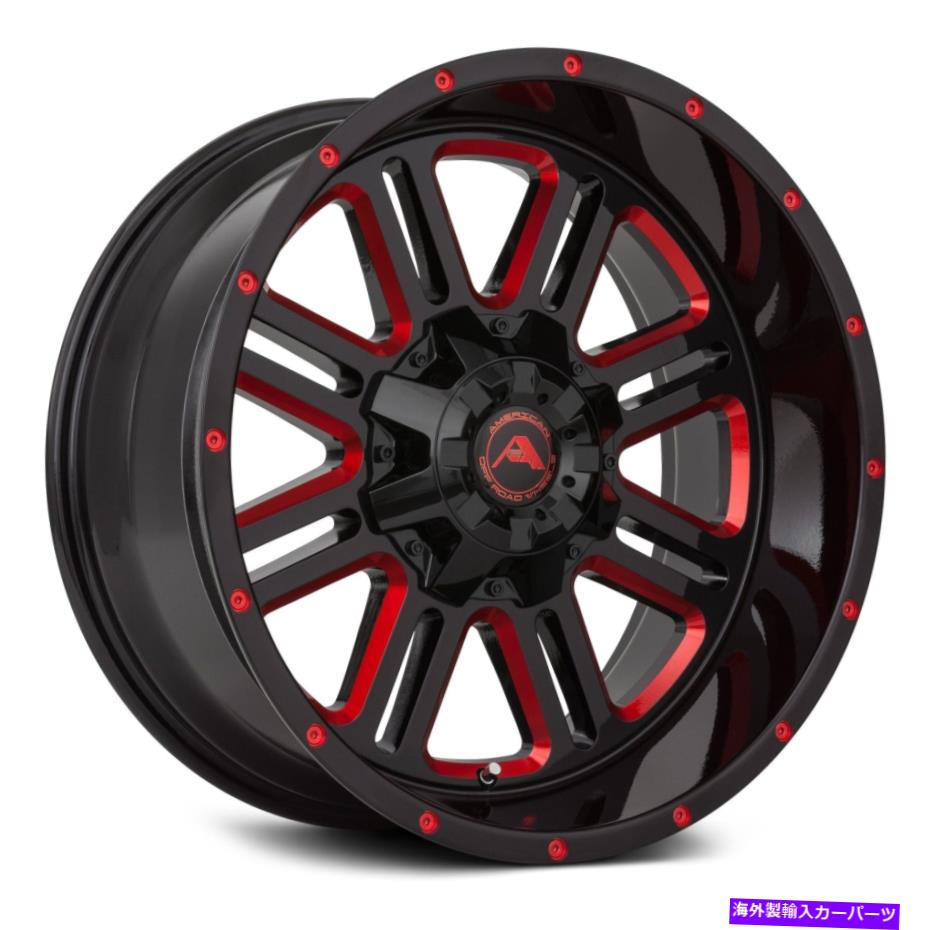 ホイール　４本セット American Off-Road A106ホイール20x14（-76、8x165.1、125.2）4のブラックリムセット American Off-Road A106 Wheels 20x14 (-76, 8x165.1, 125.2) Black Rims Set of 4【並行輸入品】