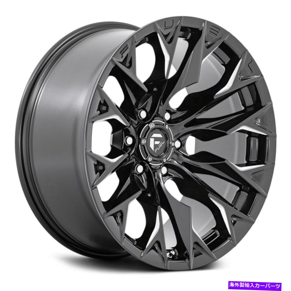 ホイール　４本セット Fuel D803 Flame 6 1PCホイール20x10（-18、6x139.7、106.1）4のブラックリムセット Fuel D803 FLAME 6 1PC Wheels 20x10 (-18, 6x139.7, 106.1) Black Rims Set of 4【並行輸入品】