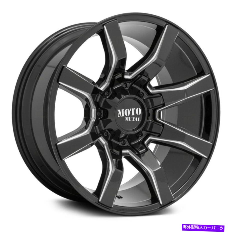 ホイール　４本セット Moto Metal Mo804 Spider Wheels 22x10（-18、8x165.1、125.1）4のブラックリムセット Moto Metal MO804 SPIDER Wheels 22x10 (-18, 8x165.1, 125.1) Black Rims Set of 4【並行輸入品】