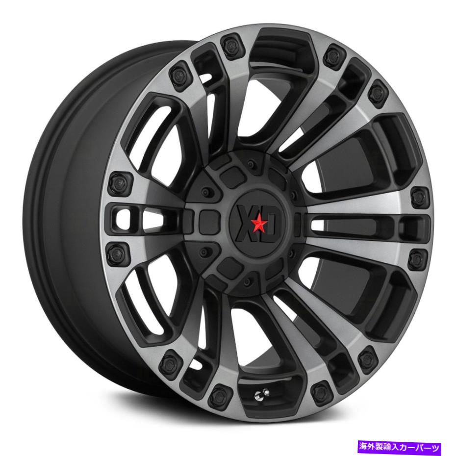 ホイール　４本セット XDシリーズXD851モンスター3ホイール20x10（-18、8x180、124.2）4のブラックリムセット XD Series XD851 MONSTER 3 Wheels 20x10 (-18, 8x180, 124.2) Black Rims Set of 4【並行輸入品】