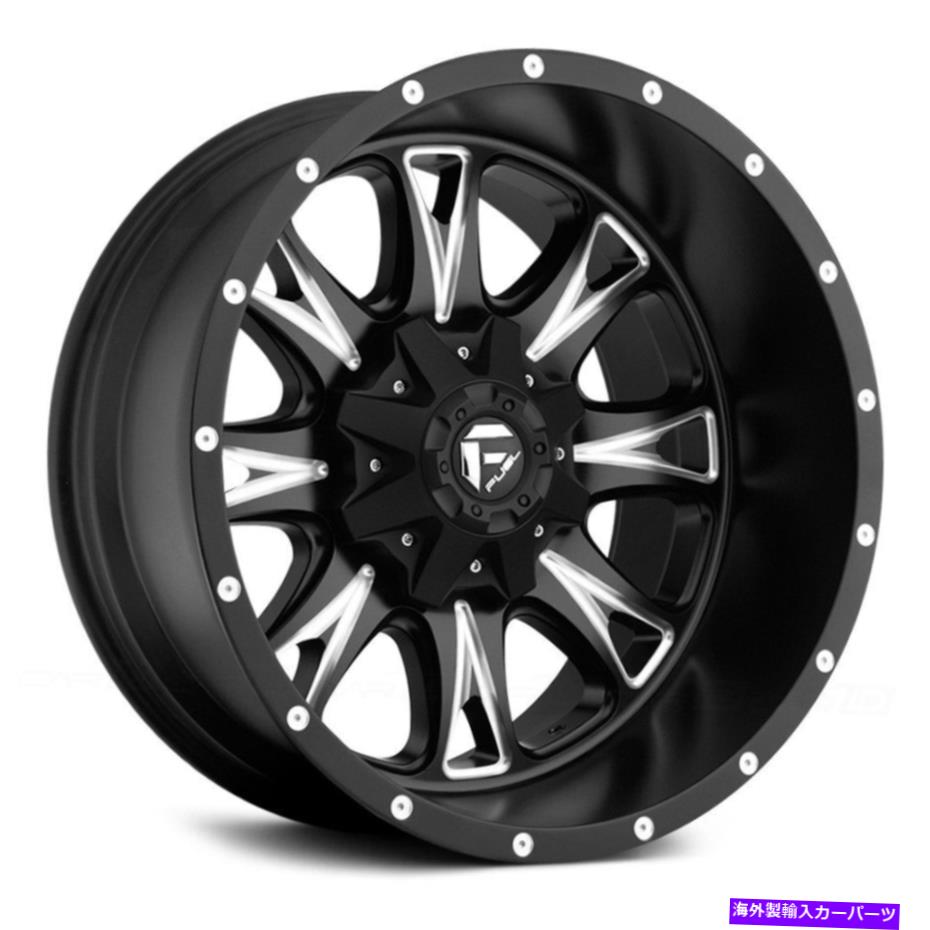 ホイール　４本セット 燃料D513スロットルディープリップホイール20x10（-12、5x127、78.1）4のブラックリムセット Fuel D513 THROTTLE DEEP LIP Wheels 20x10 (-12, 5x127, 78.1) Black Rims Set of 4【並行輸入品】