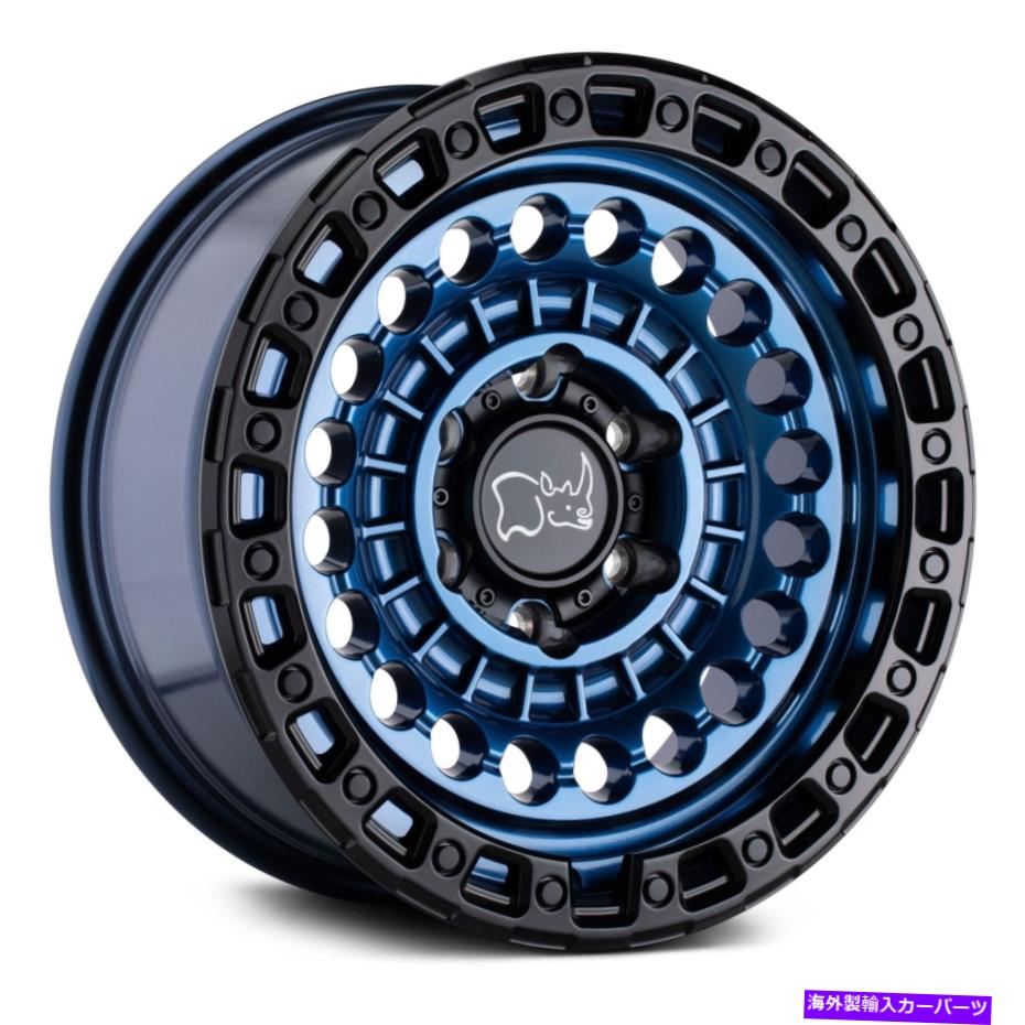 ホイール　４本セット ブラックサイセンチネルホイール20x9.5（12、8x165.1、125.1）4の青いリムセット Black Rhino SENTINEL Wheels 20x9.5 (12, 8x165.1, 125.1) Blue Rims Set of 4【並行輸入品】
