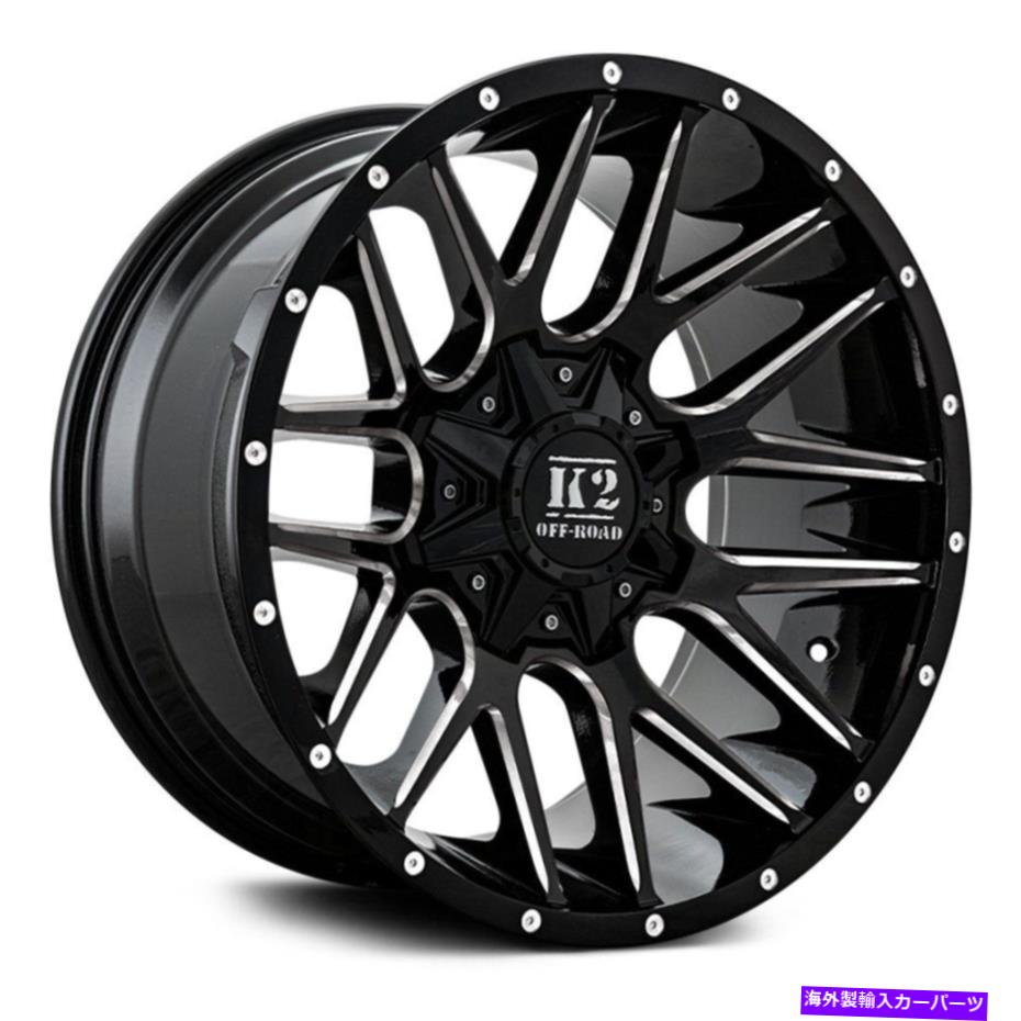 ホイール　４本セット K2オフロードK18 Venom Wheels20x10（-12、5x139.7、78.1）4のブラックリムセット K2 Offroad K18 VENOM Wheels 20x10 (-12, 5x139.7, 78.1) Black Rims Set of 4【並行輸入品】