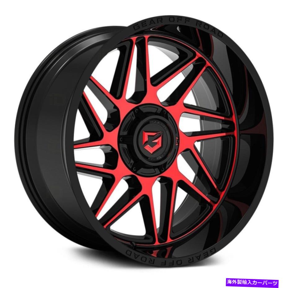 ホイール　４本セット ギアアロイ761MBR比ホイール22x12（-44、8x165.1、125.2）4のブラックリムセット Gear Alloy 761MBR RATIO Wheels 22x12 (-44, 8x165.1, 125.2) Black Rims Set of 4【並行輸入品】