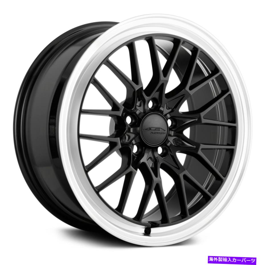 ホイール　４本セット エースアロイaff04ホイール19x9.5（20、5x120.65、72.6）4のブラックリムセット Ace Alloy AFF04 Wheels 19x9.5 (20, 5x120.65, 72.6) Black Rims Set of 4【並行輸入品】