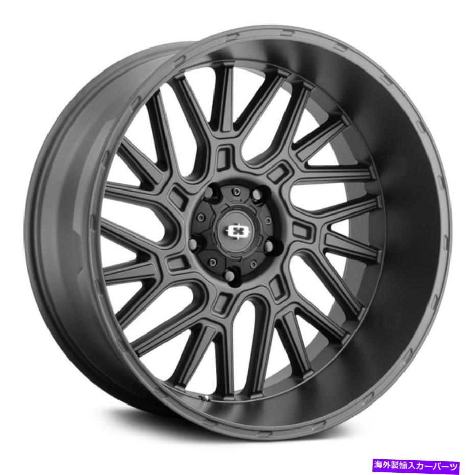 ホイール　４本セット ビジョン404乱闘ホイール22x10（-19、8x180、124.2）4のブラックリムセット Vision 404 BRAWL Wheels 22x10 (-19, 8x180, 124.2) Black Rims Set of 4【並行輸入品】