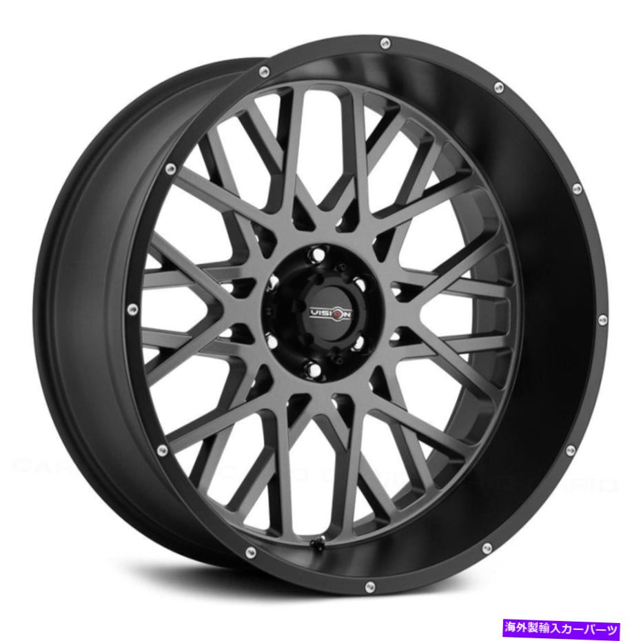 ホイール 4本セット ビジョン412ロッカーホイール22x12(-51、5x127、78.1)4のガンメタルリムセット Vision 412 ROCKER Wheels 22x12 (-51, 5x127, 78.1) Gunmetal Rims Set of 4【並行輸入品】|Us Custom Parts Shop USDM