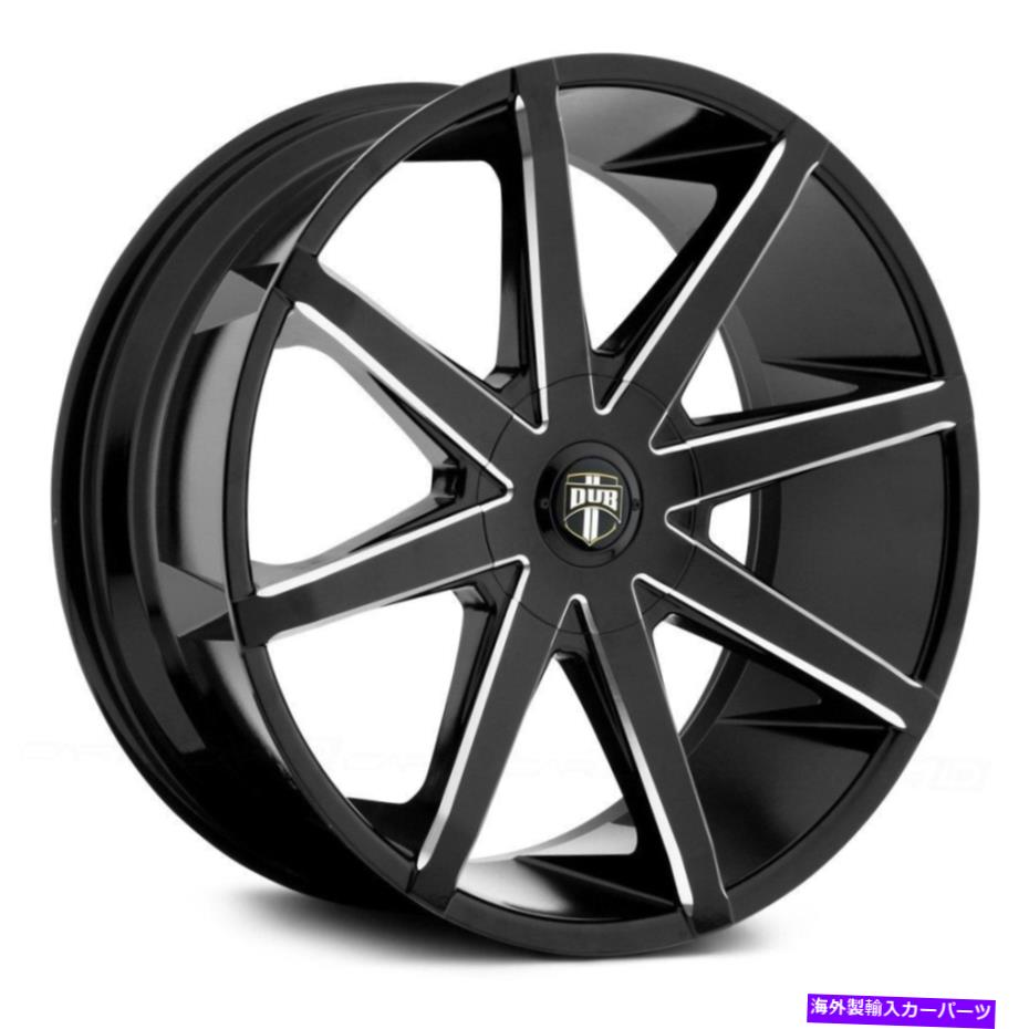ホイール　４本セット ダブS109プッシュホイール24x9.5（25、6x139.7、87.1）4のブラックリムセット Dub S109 PUSH Wheels 24x9.5 (25, 6x139.7, 87.1) Black Rims Set of 4【並行輸入品】