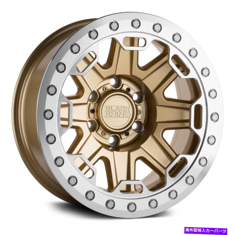 ホイール　４本セット ブラックサイリフトビードロックホイール17x8.5（-38、5x114.3、71.5）4のゴールドリムセット Black Rhino RIFT BEADLOCK Wheels 17x8.5 (-38, 5x114.3, 71.5) Gold Rims Set of 4【並行輸入品】｜Us Custom Parts Shop USDM