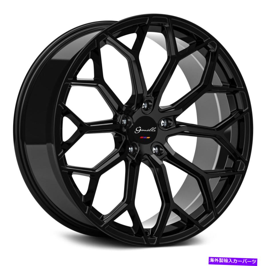 ホイール　４本セット Gianelle Monte Carlo Wheels 22x10.5（38、5x112、66.56）4のブラックリムセット Gianelle MONTE CARLO Wheels 22x10.5 (38, 5x112, 66.56) Black Rims Set of 4【並行輸入品】