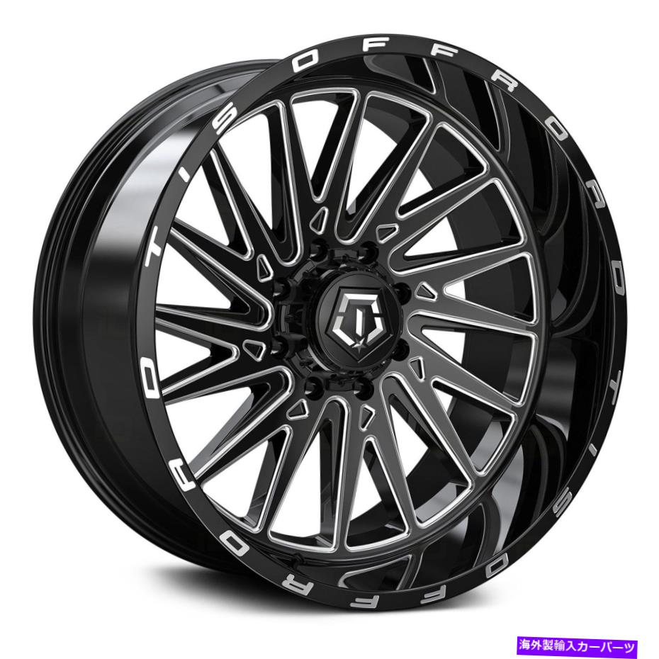 ホイール　４本セット Tis 547bmホイール24x12（-44、8x165.1、125.2）4のブラックリムセット TIS 547BM Wheels 24x12 (-44, 8x165.1, 125.2) Black Rims Set of 4【並行輸入品】