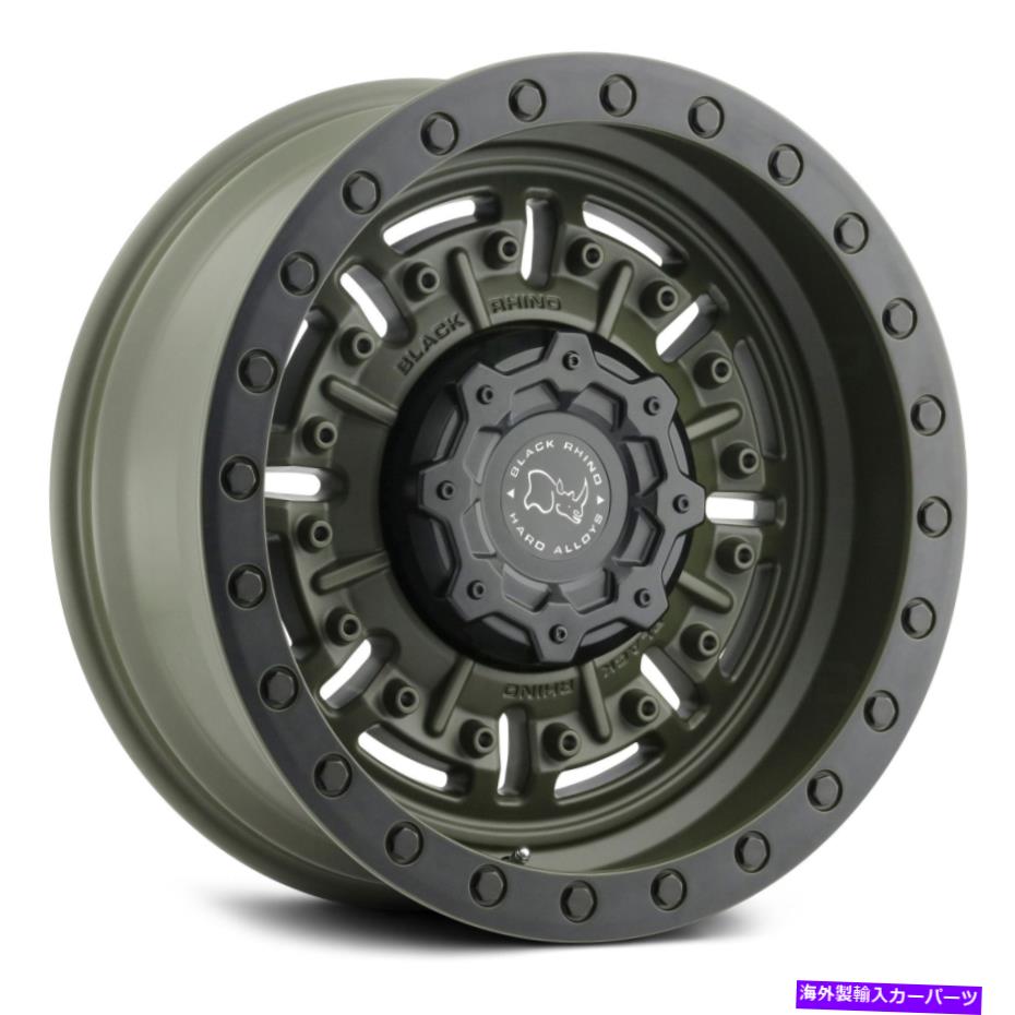 ホイール　４本セット Black Rhino Abrams Wheels20x9.5（12、6x139.7、112.1）4の緑のリムセット Black Rhino ABRAMS Wheels 20x9.5 (12, 6x139.7, 112.1) Green Rims Set of 4【並行輸入品】