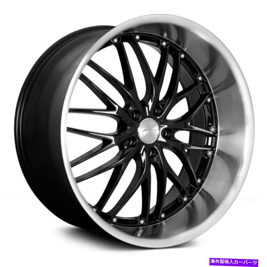 ホイール　４本セット MRR GT1ホイール22x9（25、5x112、66.6）4のブラックリムセット MRR GT1 Wheels 22x9 (25, 5x112, 66.6) Black Rims Set of 4【並行輸入品】