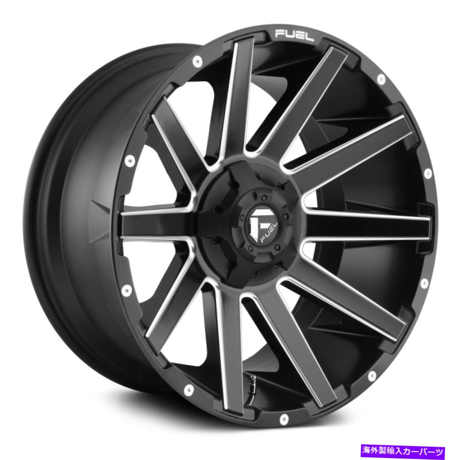 ホイール　４本セット 燃料D616コントラ1PCホイール22x10（-18、8x165.1、125.1）4のブラックリムセット Fuel D616 CONTRA 1PC Wheels 22x10 (-18, 8x165.1, 125.1) Black Rims Set of 4【並行輸入品】