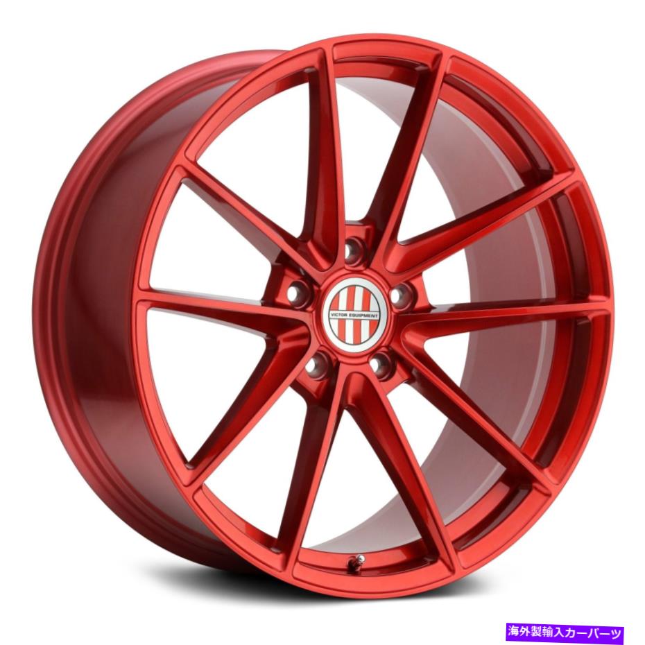 ホイール　４本セット Victor Zuffenホイール22x10.5（56、5x130、71.5）4の赤いリムセット Victor ZUFFEN Wheels 22x10.5 (56, 5x130, 71.5) Red Rims Set of 4【並行輸入品】