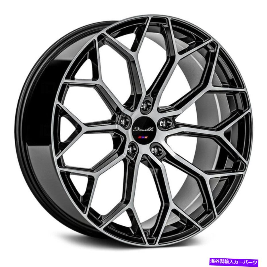 ホイール　４本セット Gianelle Monte Carlo Wheels 22x10.5（20、5x114.3、71.6）4のブラックリムセット Gianelle MONTE CARLO Wheels 22x10.5 (20, 5x114.3, 71.6) Black Rims Set of 4【並行輸入品】