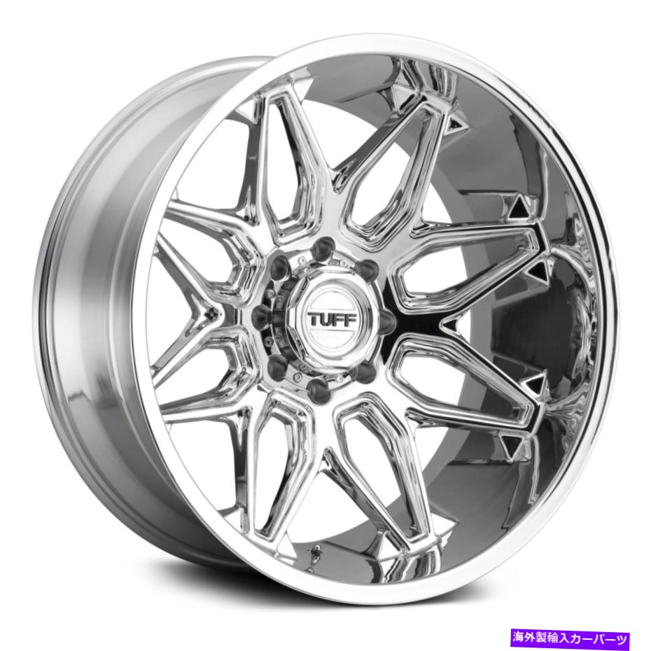 ホイール　４本セット Tuff T3Bホイール24x14（-72、6x139.7、112.1）4のChrome Rimsセット TUFF T3B Wheels 24x14 (-72, 6x139.7, 112.1) Chrome Rims Set of 4【並行輸入品】