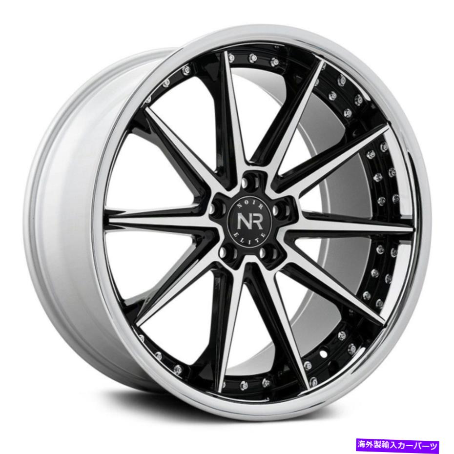 ホイール　４本セット ノワールエリートNR110ホイール20x10（40、5x114.3、73.1）4のブラックリムセット Noir Elite NR110 Wheels 20x10 (40, 5x114.3, 73.1) Black Rims Set of 4【並行輸入品】