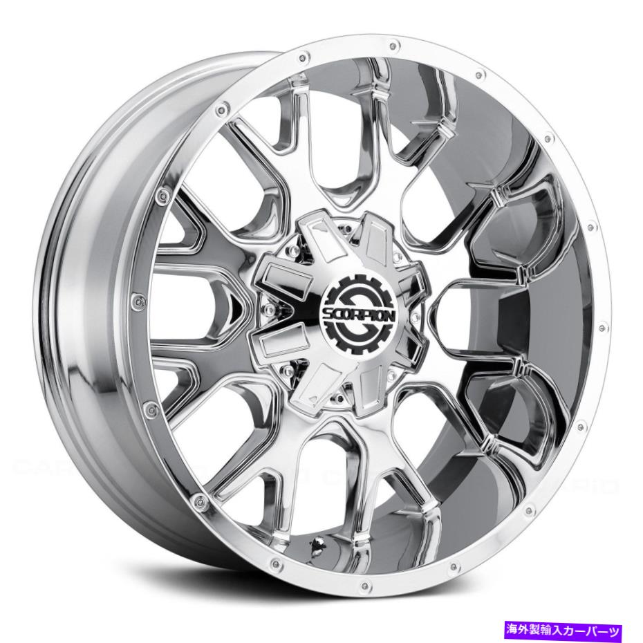 ホイール 4本セット Scorpion SC19ホイール22x12(-44、6x139.7、106.1)4のChrome Rimsセット Scorpion SC19 Wheels 22x12 (-44, 6x139.7, 106.1) Chrome Rims Set of 4【並行輸入品】