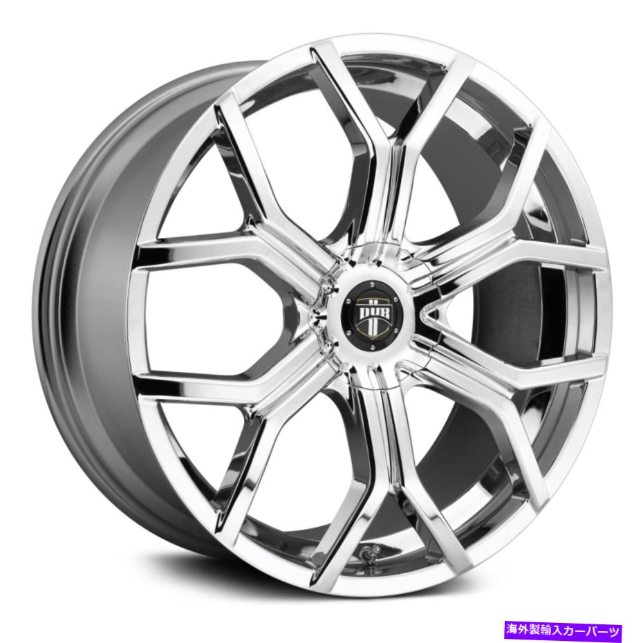 ホイール　４本セット ダブS207ロイヤリティホイール24x9.5（30、6x139.7、87.1）4のクロムリムセット Dub S207 ROYALTY Wheels 24x9.5 (30, 6x139.7, 87.1) Chrome Rims Set of 4【並行輸入品】