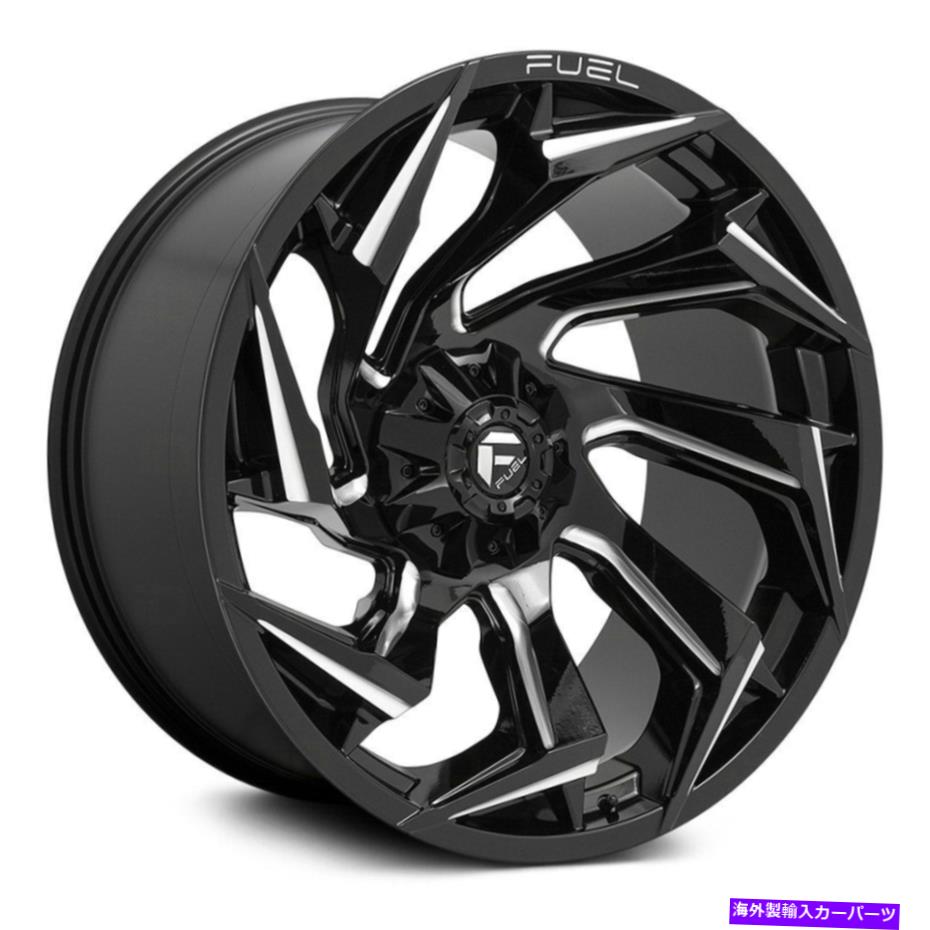 ホイール 4本セット 燃料D753反応1PCホイール24x12(-44、8x180、124.2)4のブラックリムセット Fuel D753 REACTION 1PC Wheels 24x12 (-44, 8x180, 124.2) Black Rims Set of 4【並行輸入品】|Us Custom Parts Shop USDM