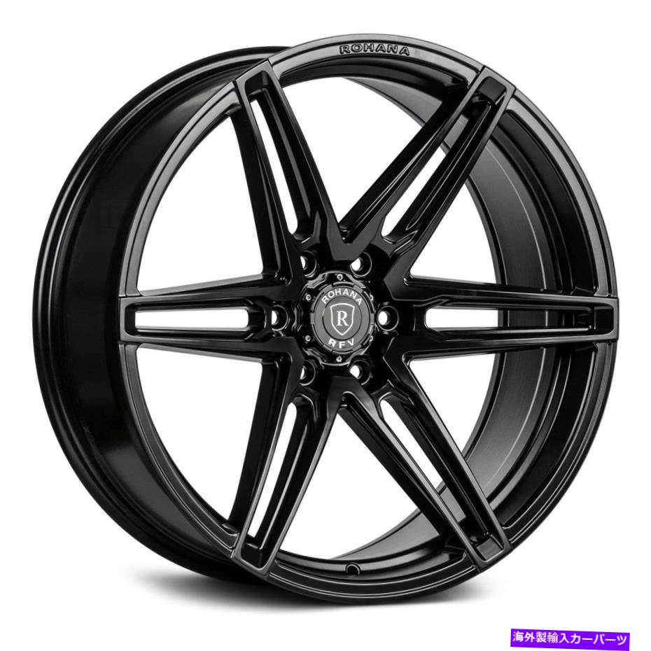 ホイール　４本セット Rohana RFV1ホイール22x9.5（22、6x135、87.1）4のブラックリムセット Rohana RFV1 Wheels 22x9.5 (22, 6x135, 87.1) Black Rims Set of 4【並行輸入品】