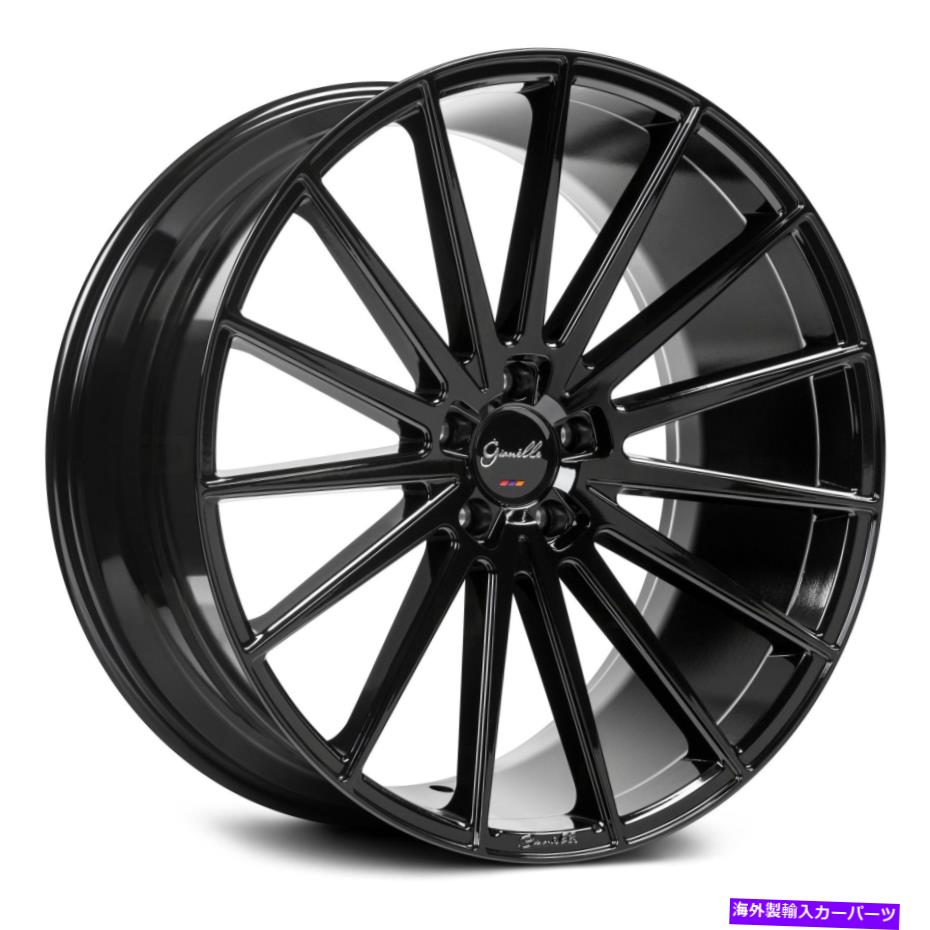 ホイール　４本セット Gianelle Verdi Wheels 22x9（38、5x114.3、73.1）4のブラックリムセット Gianelle VERDI Wheels 22x9 (38, 5x114.3, 73.1) Black Rims Set of 4【並行輸入品】