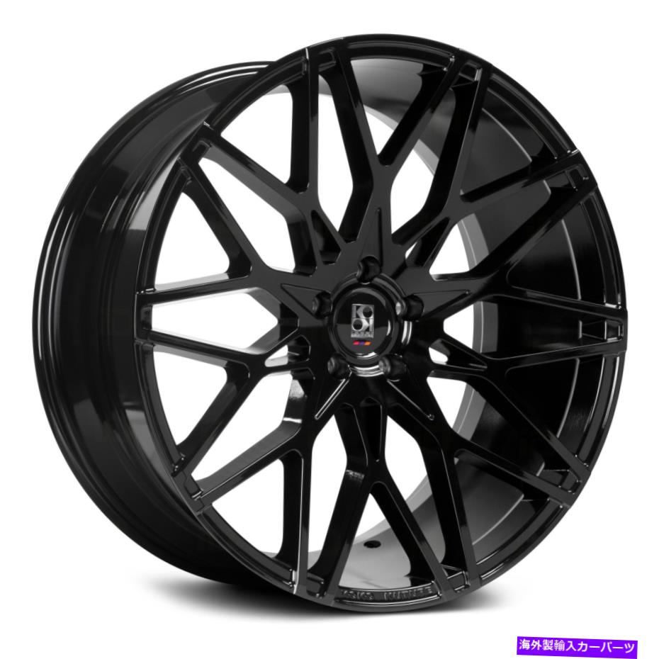 ホイール　４本セット Koko Kuture Funen Wheels 22x9（38、5x114.3、73.1）4のブラックリムセット KoKo Kuture FUNEN Wheels 22x9 (38, 5x114.3, 73.1) Black Rims Set of 4【並行輸入品】