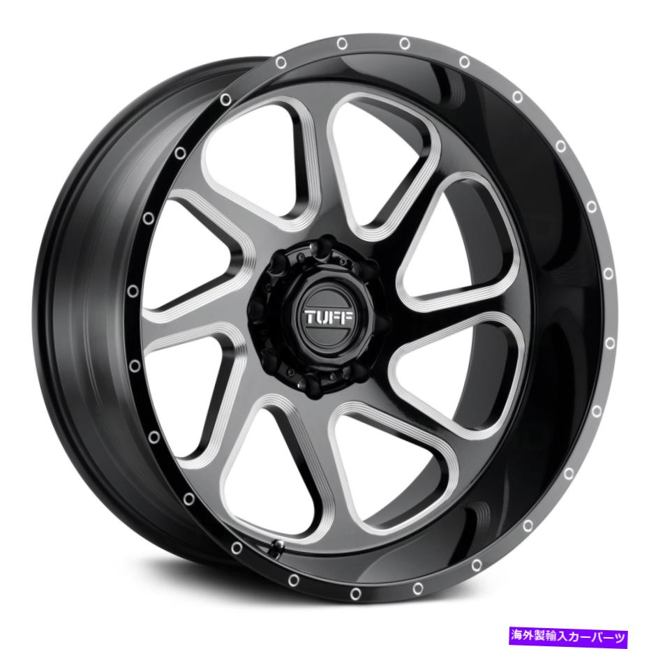 ホイール　４本セット Tuff T2Bホイール24x14（-72、8x165.1、125.1）4のブラックリムセット TUFF T2B Wheels 24x14 (-72, 8x165.1, 125.1) Black Rims Set of 4【並行輸入品】