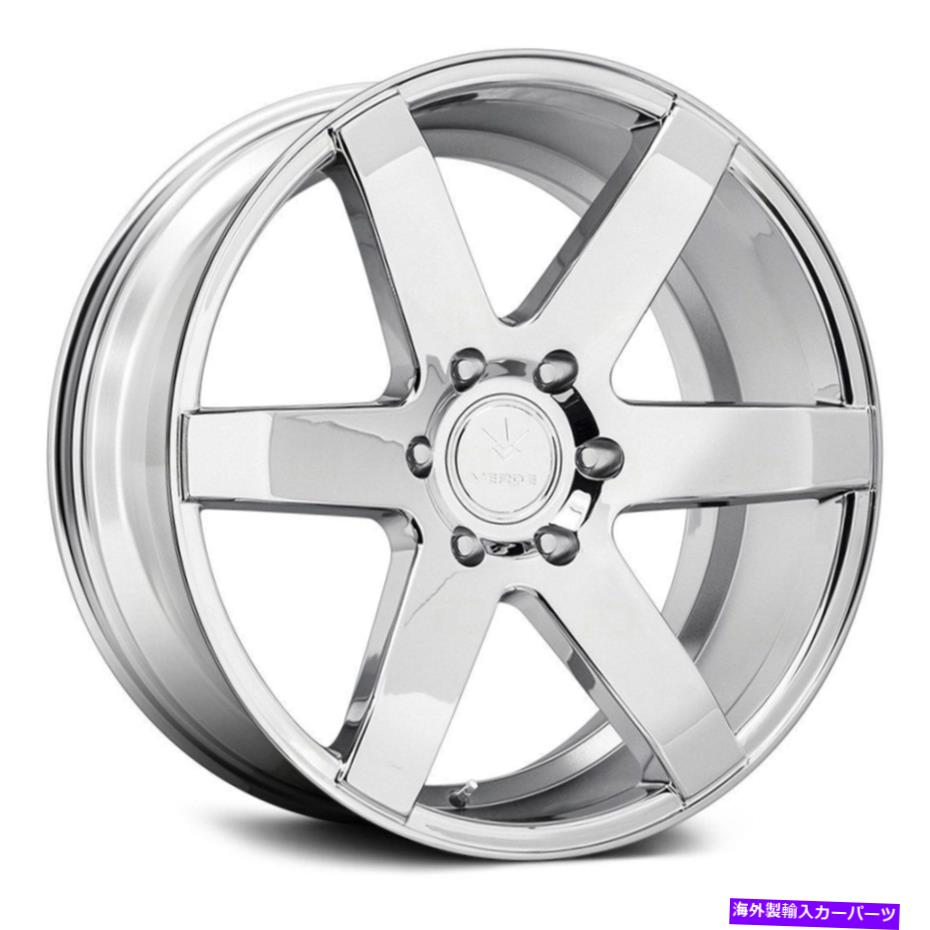 ホイール　４本セット Verde V24 Invictusホイール22x9.5（20、6x139.7、78.1）4のChrome Rimsセット Verde V24 INVICTUS Wheels 22x9.5 (20, 6x139.7, 78.1) Chrome Rims Set of 4【並行輸入品】