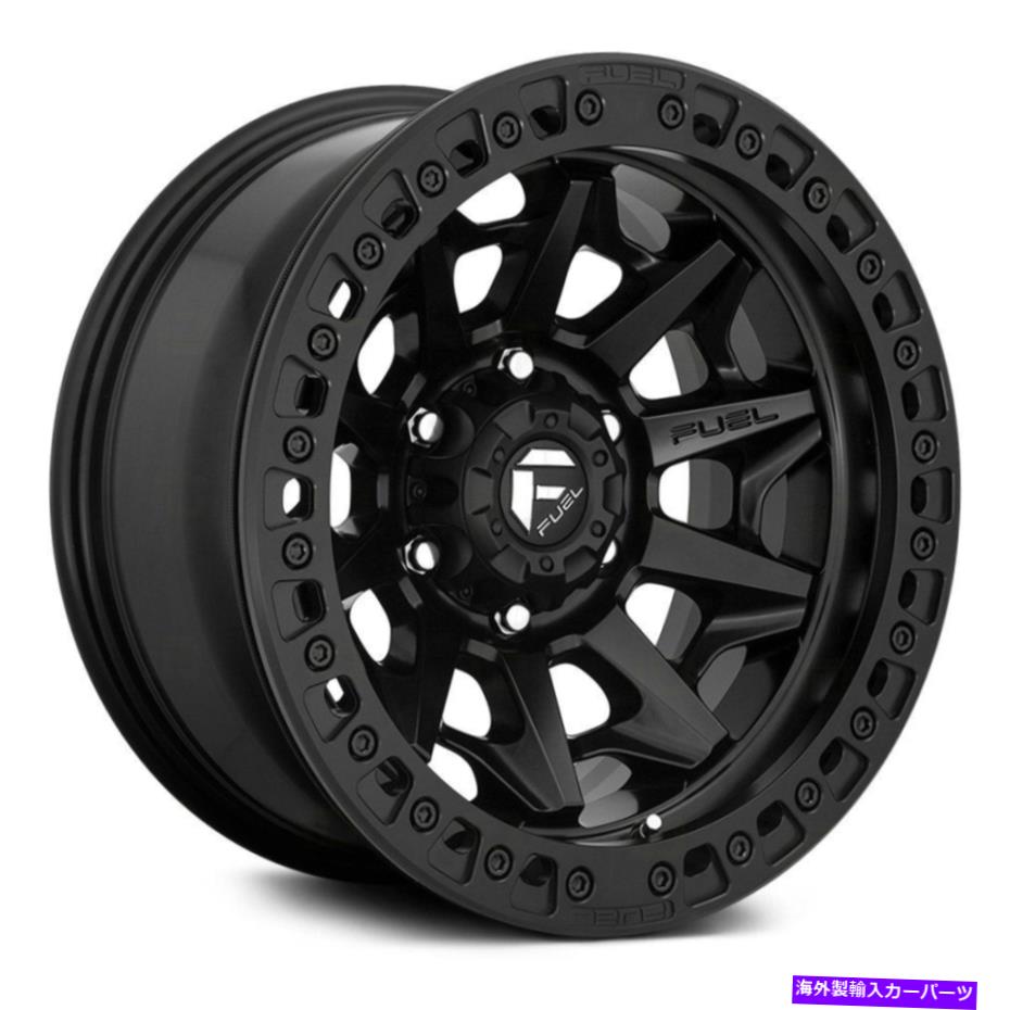 ホイール　４本セット 燃料D114ビードロックカバー1PCホイール17x9（-15、6x135、87.1）4のブラックリムセット Fuel D114 BEADLOCK COVERT 1PC Wheels 17x9 (-15, 6x135, 87.1) Black Rims Set of 4【並行輸入品】