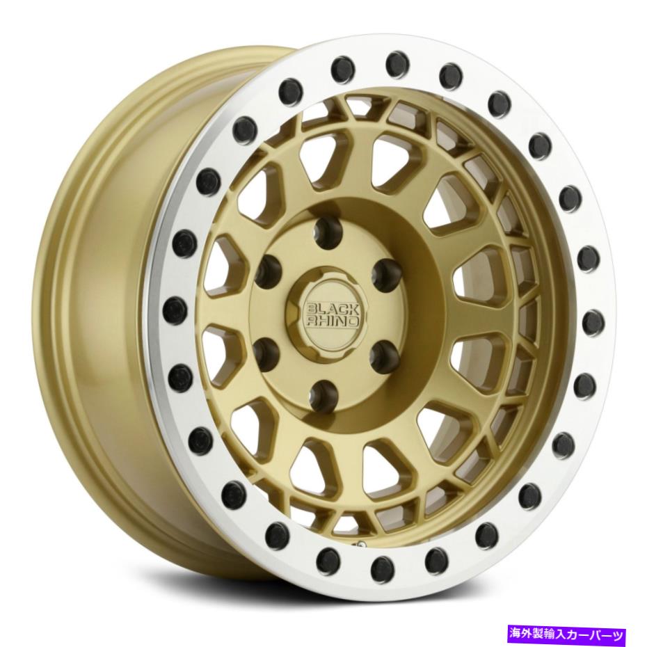 ホイール　４本セット Black Rhino Primmビードロックホイール17x8.5（-38、5x114.3、71.5）4のゴールドリムセット Black Rhino PRIMM BEADLOCK Wheels 17x8.5 (-38, 5x114.3, 71.5) Gold Rims Set of 4【並行輸入品】