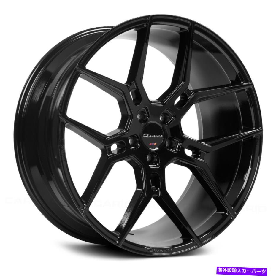 ホイール 4本セット Giovanna Halebホイール22x9(30、5x112、66.56)4のブラックリムセット Giovanna HALEB Wheels 22x9 (30, 5x112, 66.56) Black Rims Set of 4【並行輸入品】