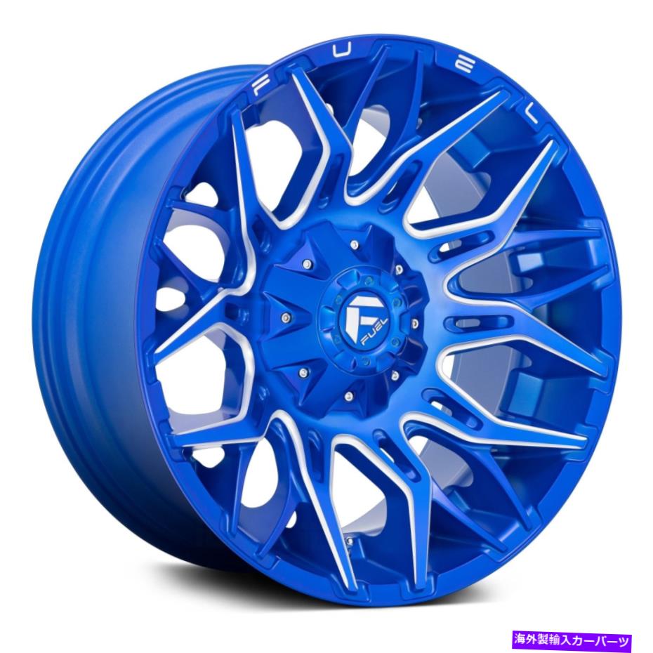 ホイール　４本セット 燃料D770 Twitch 1PCホイール22x10（-18、5x150、110.1）4の青いリムセット Fuel D770 TWITCH 1PC Wheels 22x10 (-18, 5x150, 110.1) Blue Rims Set of 4【並行輸入品】