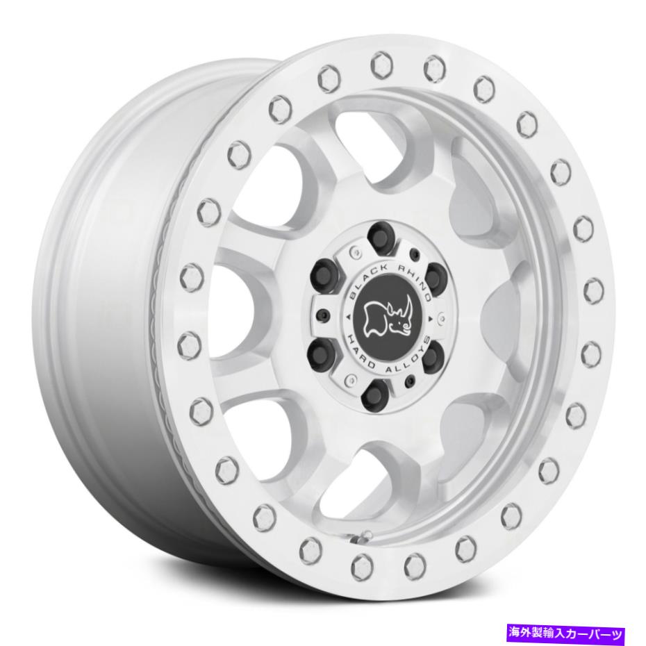 ホイール　４本セット Black Rhino Venture Beadlock Wheels 17x8（38、6x130、84.1）4のシルバーリムセット Black Rhino VENTURE BEADLOCK Wheels 17x8 (38, 6x130, 84.1) Silver Rims Set of 4【並行輸入品】