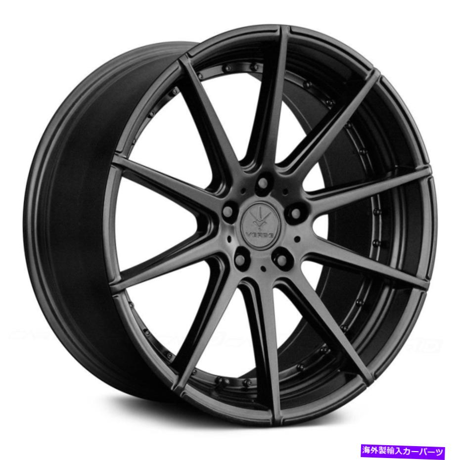 ホイール　４本セット Verde V20 Insignia Wheels 22x10.5（35、5x127、74.1）4のブラックリムセット Verde V20 INSIGNIA Wheels 22x10.5 (35, 5x127, 74.1) Black Rims Set of 4【並行輸入品】