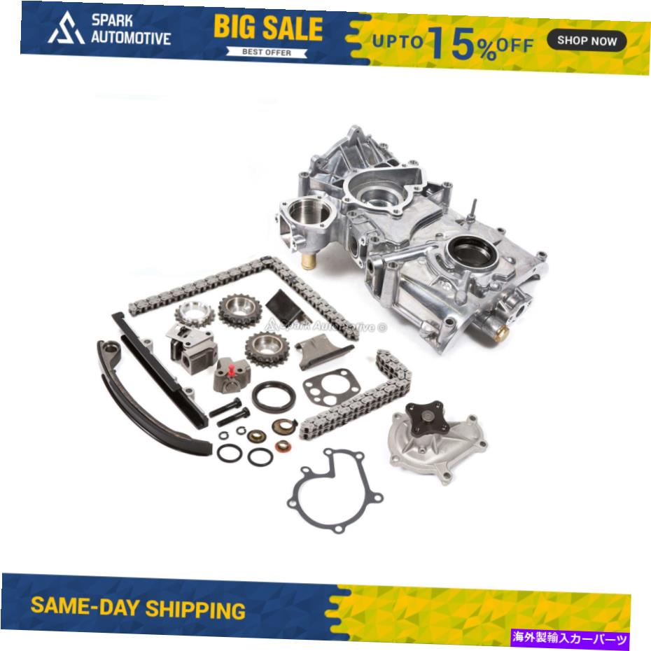 Water Pump タイミングチェーンキットw/oアイドラーギアウォーターオイルポンプフィット91-97日産アルティマka24de Timing Chain Kit w/o Idler Gear Water Oil Pump Fit 91-97 Nissan Altima KA24DE【並行輸入品】