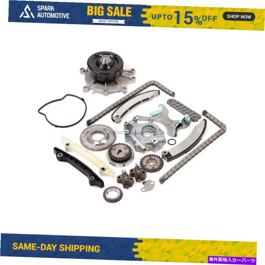 Water Pump タイミングチェーンキットウォーターオイルポンプフィット01-03ダッジラム1500ジープリバティ3.7 Vin K Timing Chain Kit Water Oil Pump Fit 01-03 Dodge Ram 1500 Jeep Liberty 3.7 VIN K【並行輸入品】