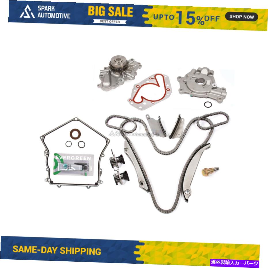 Water Pump タイミングチェーンキットw/oギアウォーターオイルポンプガスケットフィット98-99クライスラーダッジ2.7l Timing Chain Kit w/o Gears Water Oil Pump Gasket Fit 98-99 Chrysler Dodge 2.7L【並行輸入品】