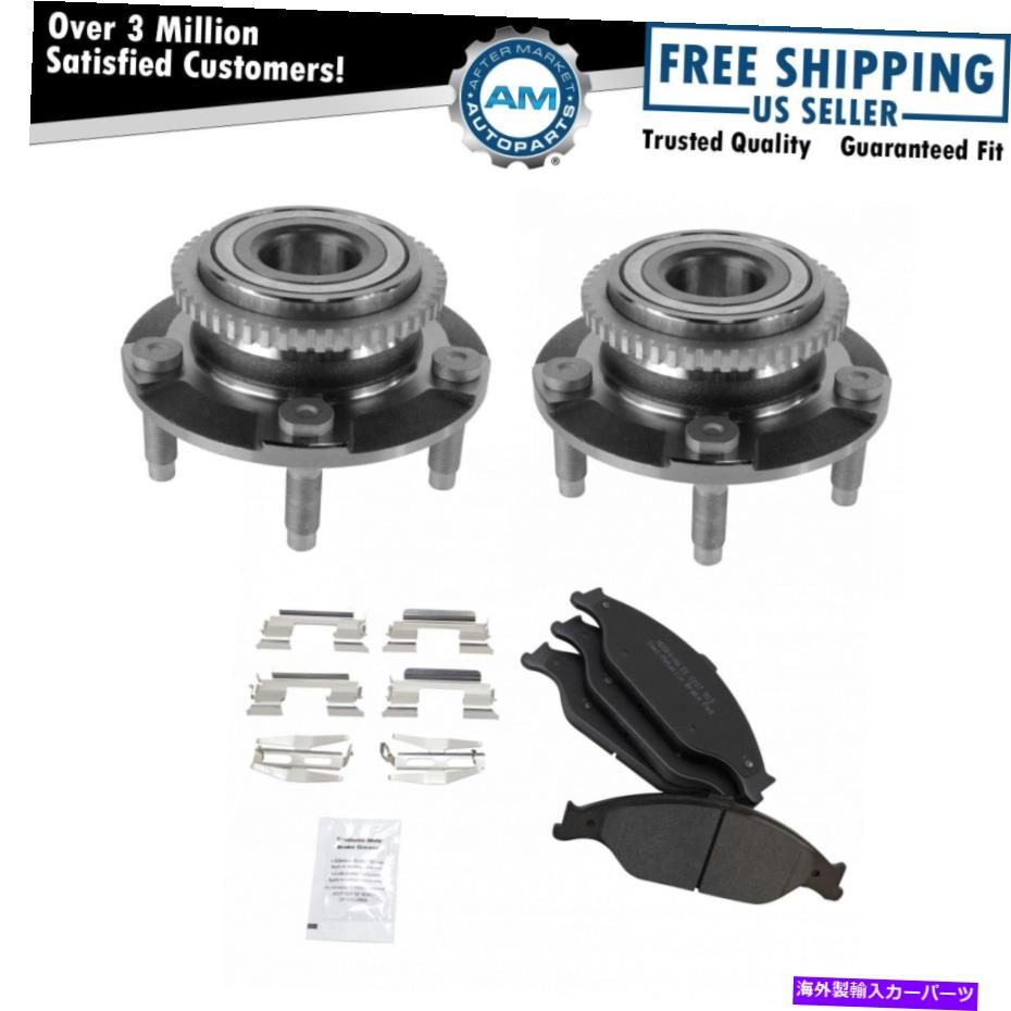 Wheel Hub Bearing ムスタング用のセミメタリックブレーキパッドキットとの前輪ハブとベアリングペア Front Wheel Hub & Bearing Pair with Semi-Metallic Brake Pad Kit for Mustang【並行輸入品】