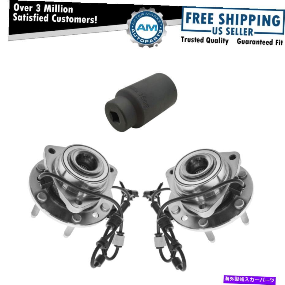 Wheel Hub Bearing トレイルブレイザー用の36mmソケットw/ 36mmソケットw/ abs w/ absの前輪ハブとベアリングペア Front Wheel Hub & Bearing Pair w/ 36mm Socket for Trailblazer Envoy w/ ABS【並行輸入品】