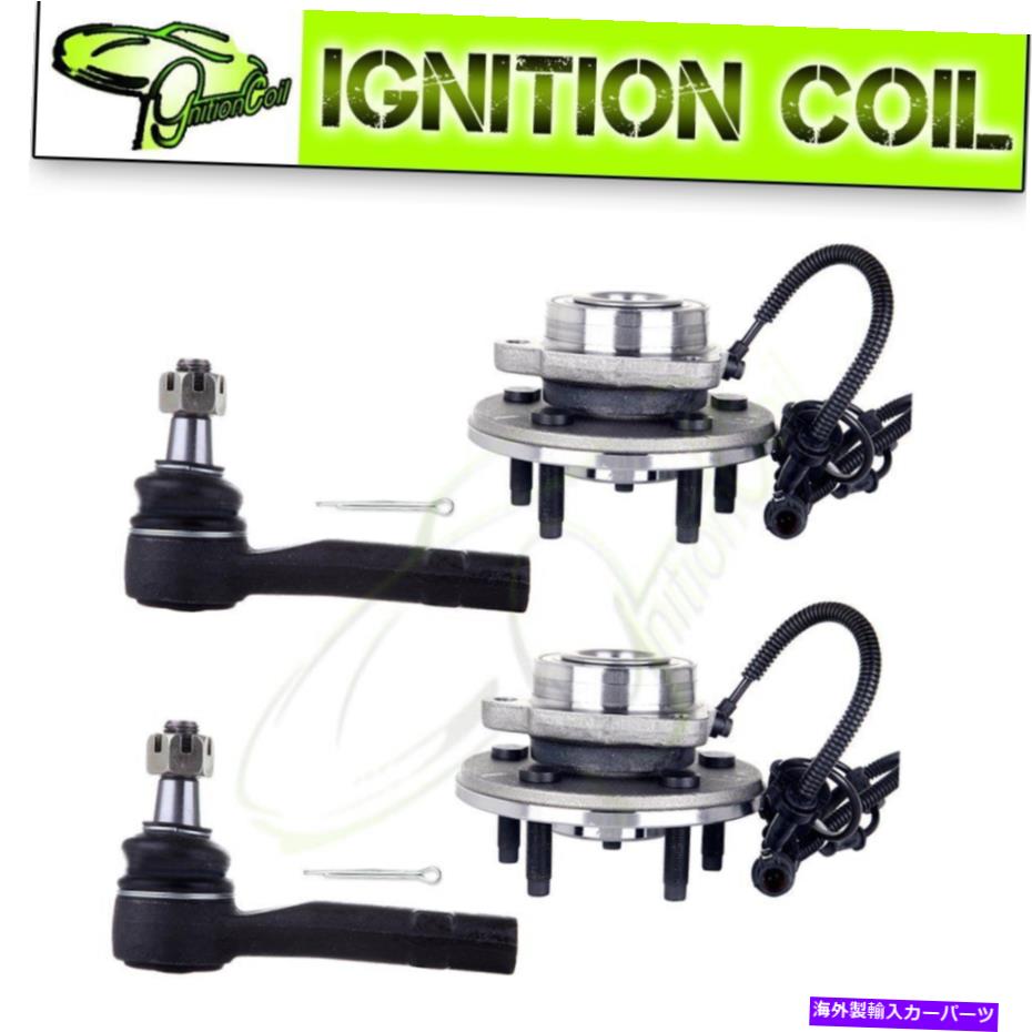 Wheel Hub Bearing 2つのフロントホイールベアリング + 2タイロッドフィット2002-2004 2005フォードエクスプローラーマウンテニア 2 Front Wheel Bearing + 2 Tie Rod Fits 2002-2004 2005 Ford Explorer Mountaineer【並行輸入品】