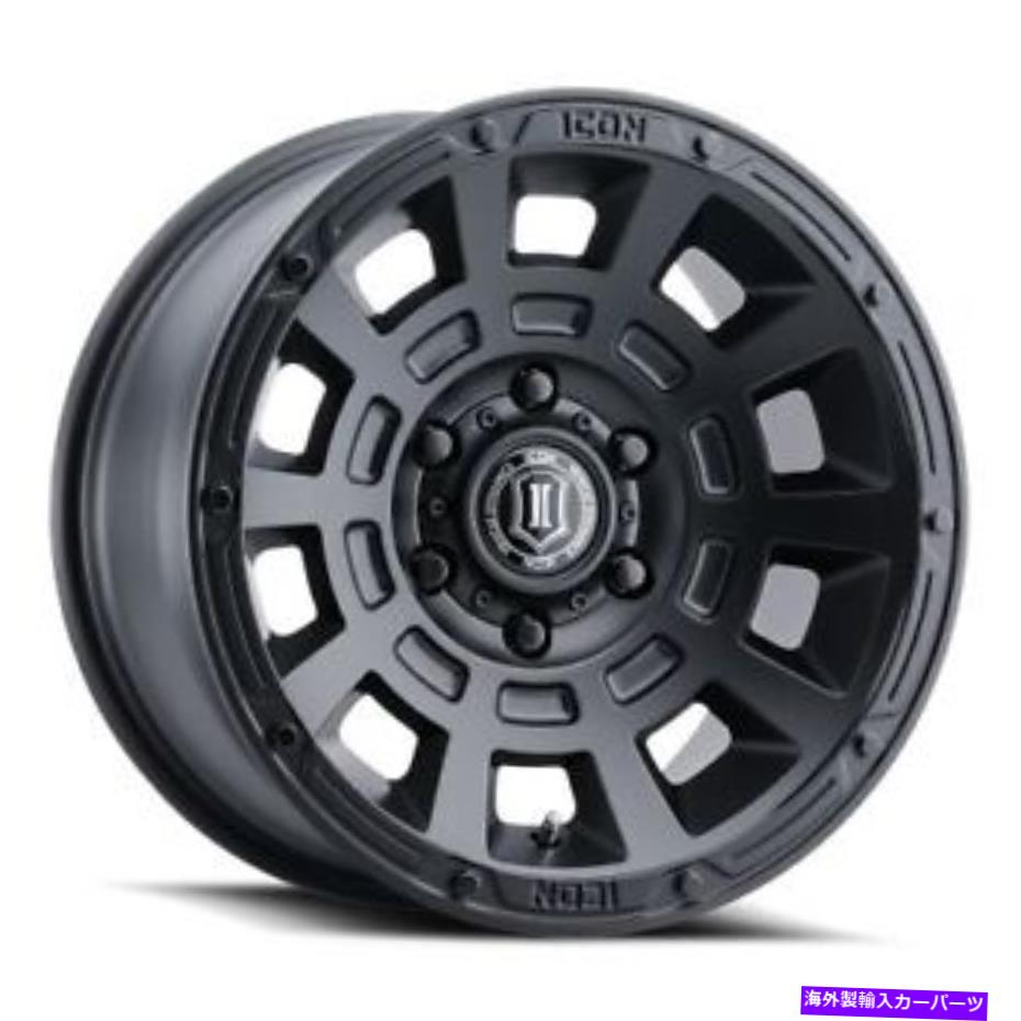 ホイール　４本セット 17x8.5アイコン合金スラストサテンブラックホイール6x120（0mm）4のセット 17x8.5 Icon Alloys Thrust Satin Black Wheels 6x120 (0mm) Set of 4【並行輸入品】