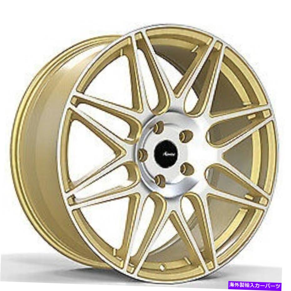ホイール　４本セット 20x10 Advanti Racing 88g Classe Gold W/機械加工フェイスホイール5x4.5（45mm）セット4 20x10 Advanti Racing 88G Classe Gold W/Machined Face Wheel 5x4.5 (45mm) Set of 4【並行輸入品】